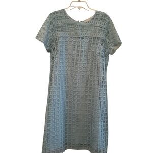 EUC Elegant Blue LOFT Lace Dress Size 6